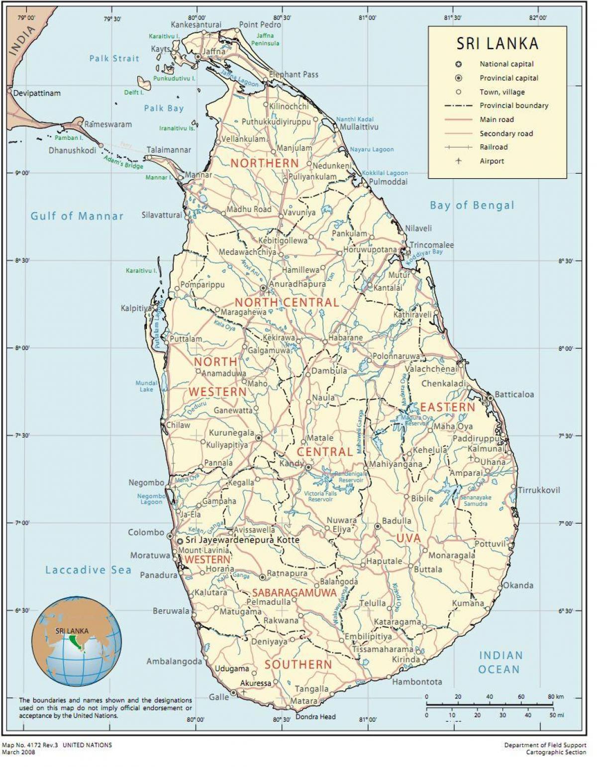 Sri Lanka arrel mapa