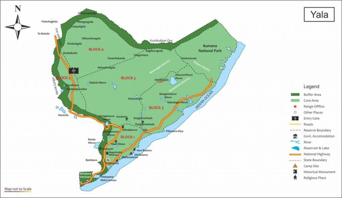 mapa de yala Sri Lanka