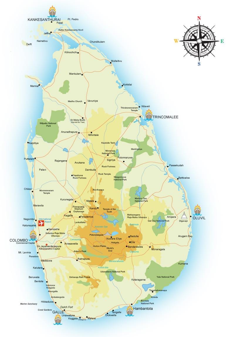 mapa d'identificació de l'oficina de Sri Lanka
