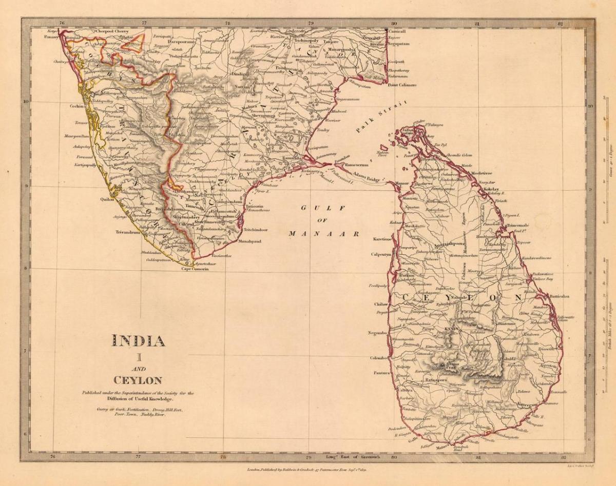 antiga Ceilan mapa