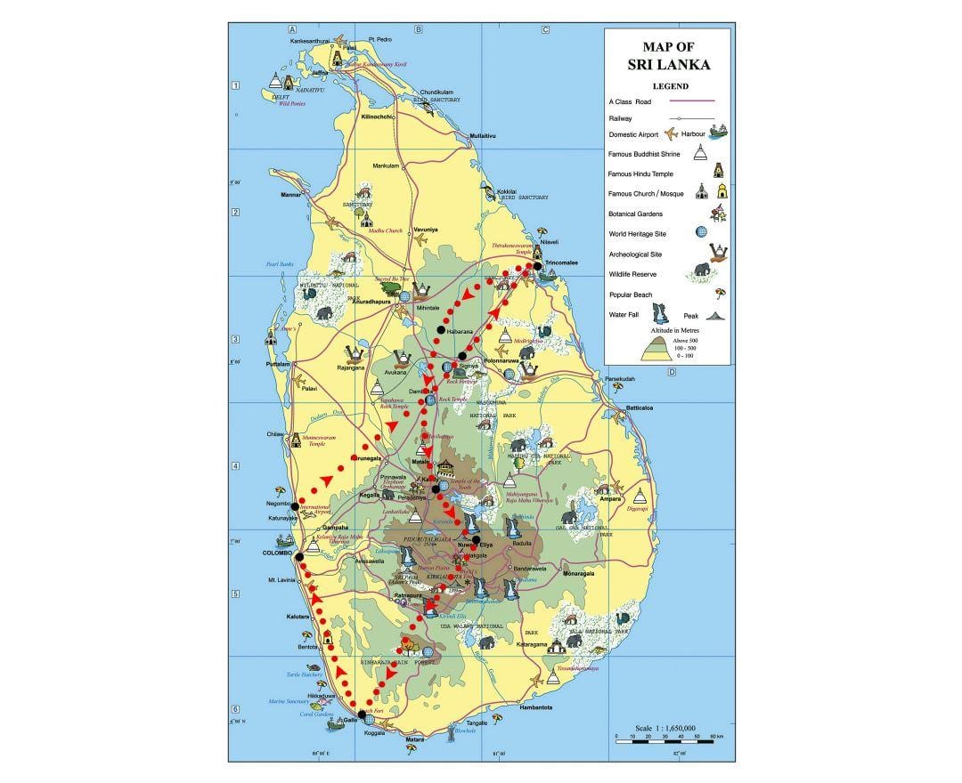 mapa de símbols a Sri Lanka