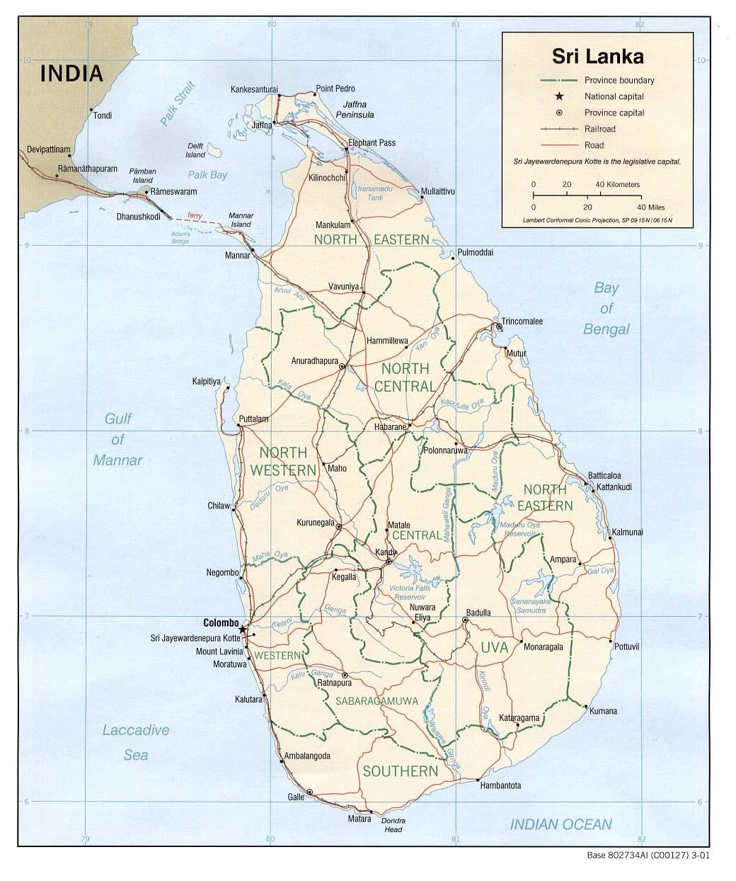 mapa de Sri Lanka graella
