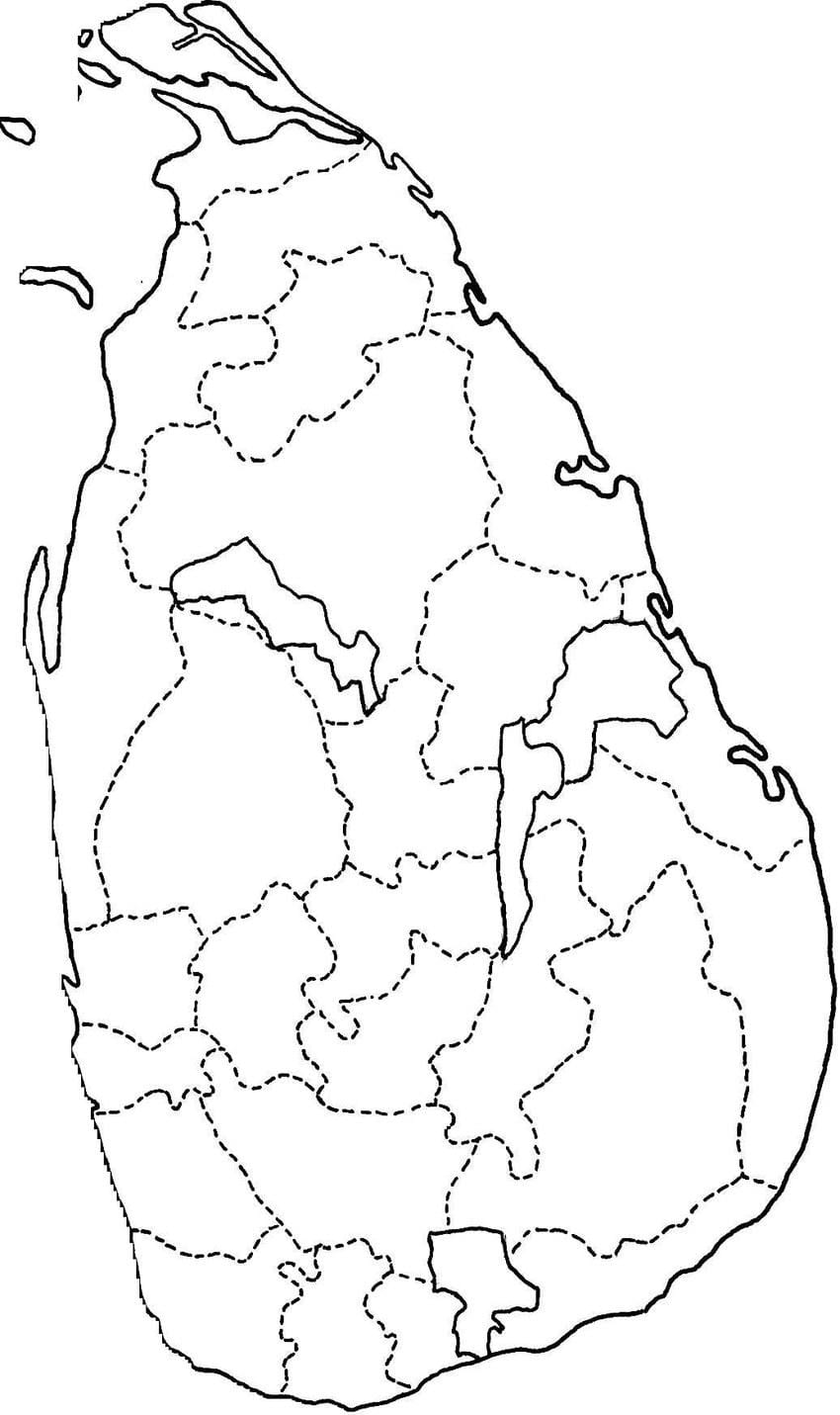 mapa de Sri Lanka mapa de la línia de dibuix