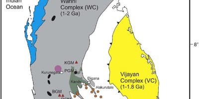 Mapa de minerals a Sri Lanka