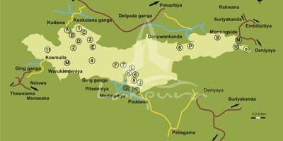 Mapa de sinharaja Sri Lanka
