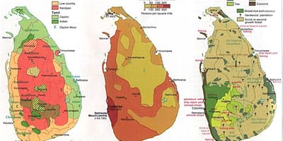 Mapa de Sri Lanka l'agricultura