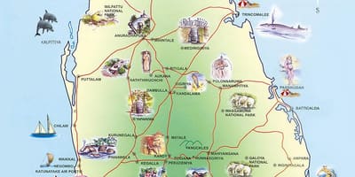 Atractius turístics Sri Lanka mapa