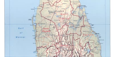 Mapa de Sri Lanka, amb les ciutats