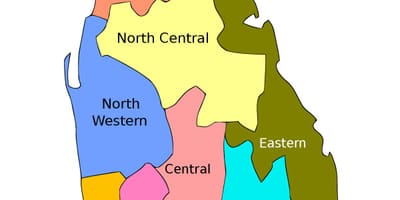 Mapa de Sri Lanka costa est