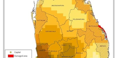 Mapa de Sri Lanka densitat de població