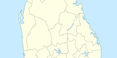 Mapa de Sri Lanka divisional secretaria