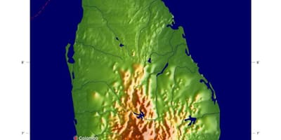 Mapa de Sri Lanka elevació