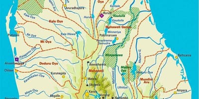 Mapa de Sri Lanka geografia