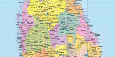 Sri Lanka quilòmetre mapa