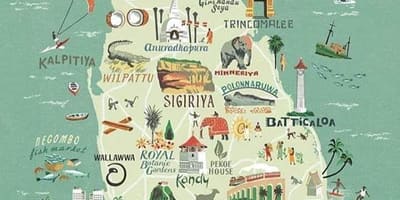 Mapa de Sri Lanka mapa cartell