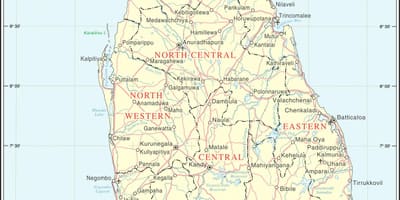 Sri Lanka mapa de carreteres distància calculadora