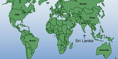 Sri Lanka ubicació en el mapa del món