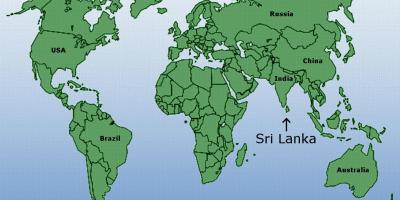 Mapa del món que mostra Sri Lanka