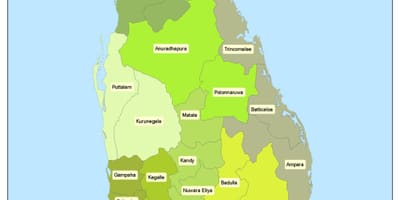 Sri Lanka districte mapa