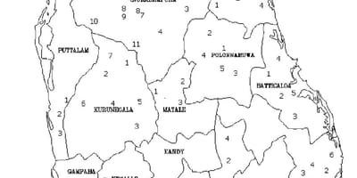 Mapa de Sri Lanka mapa en blanc i negre