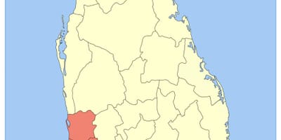 Mapa de Sri Lanka província occidental