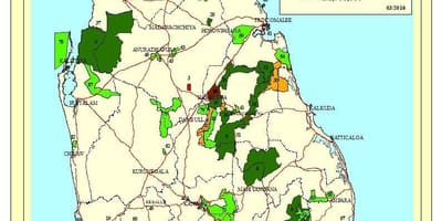 Parcs nacionals Sri Lanka mapa