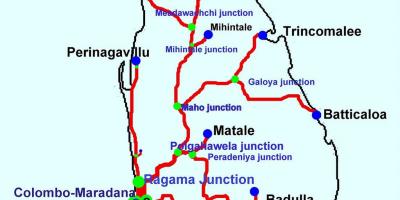 Trens a Sri Lanka mapa